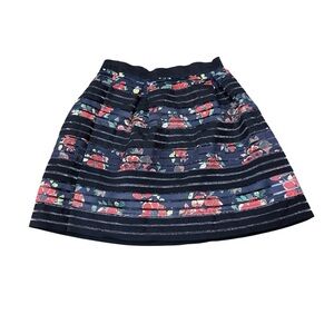 Blue and Pink Bubble Mini Skirt with Pleats